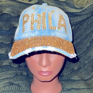 Philly Denim rhinestone hat